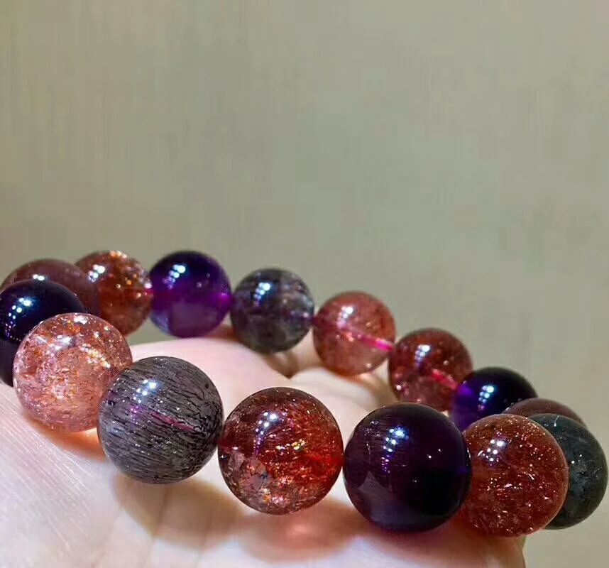Подлинный натуральный Lepidocrocite кварц красный супер семь прямоугольные круглые