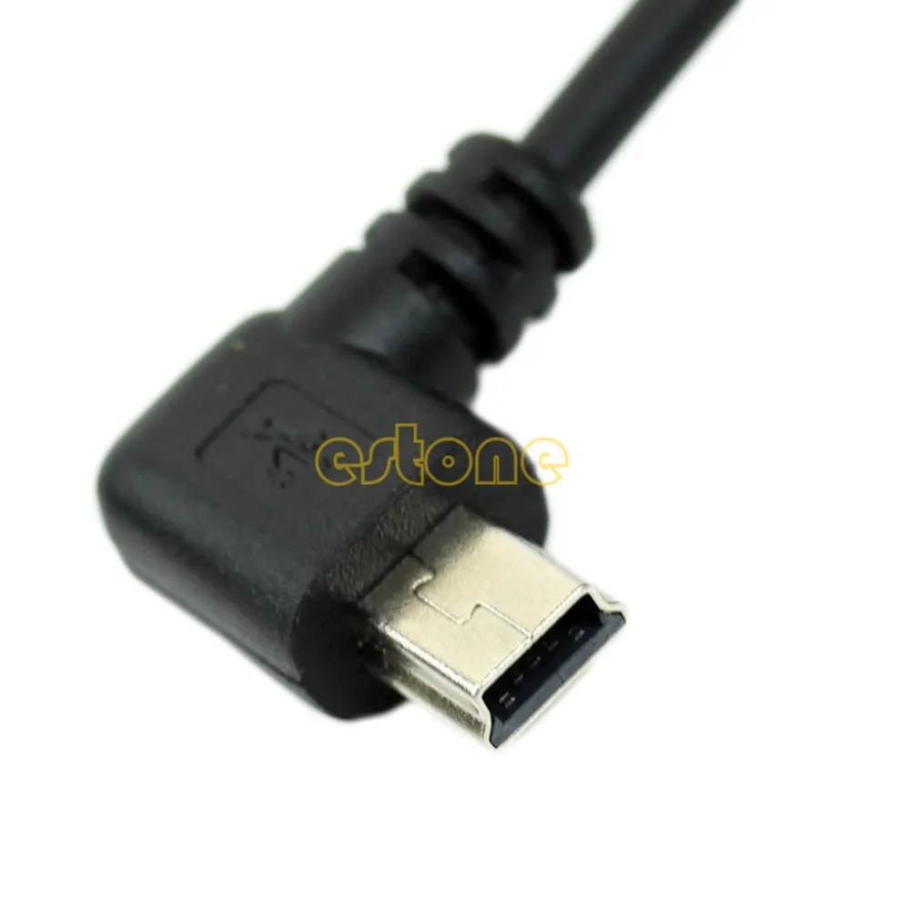 Практичный 90 градусов левый угол USB 2 0 A штекер на мини B 5p Мужской кабель|Кабели