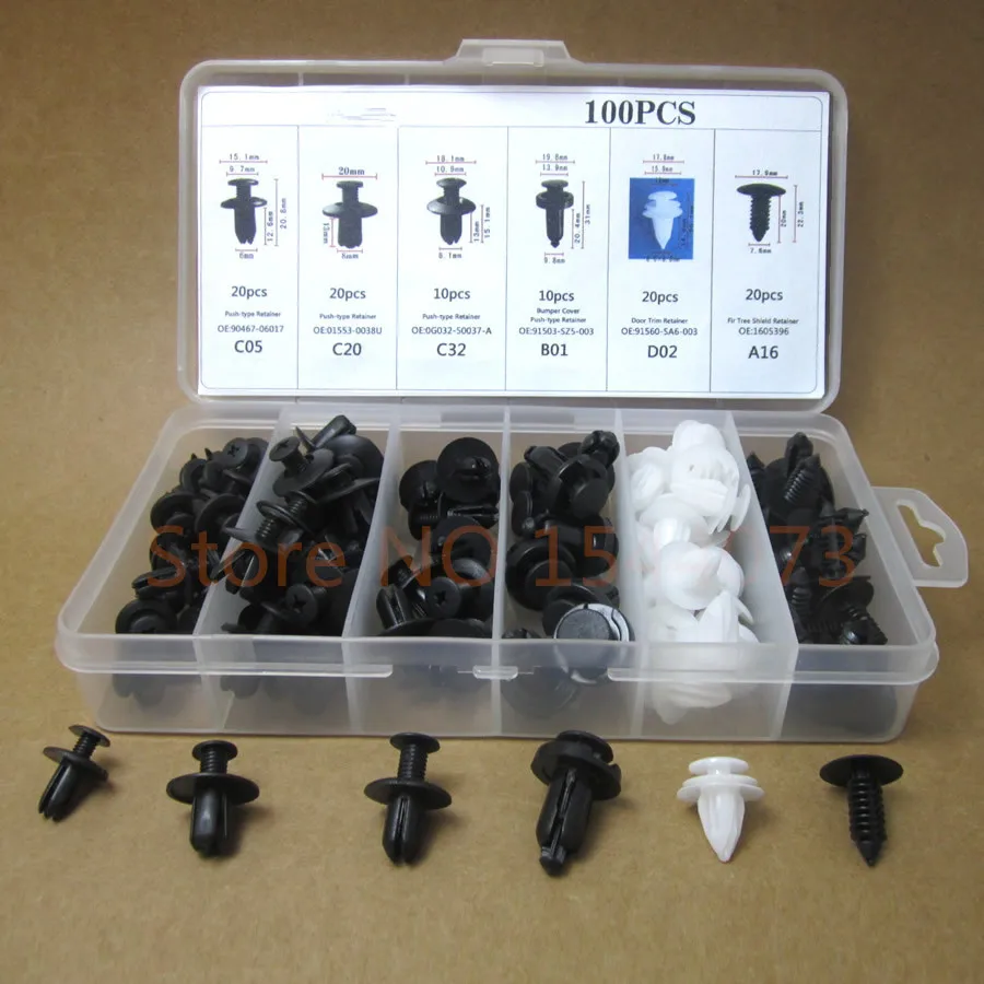 100 шт. автомобильные Универсальные пластиковые крепежные зажимы для дверей|auto
