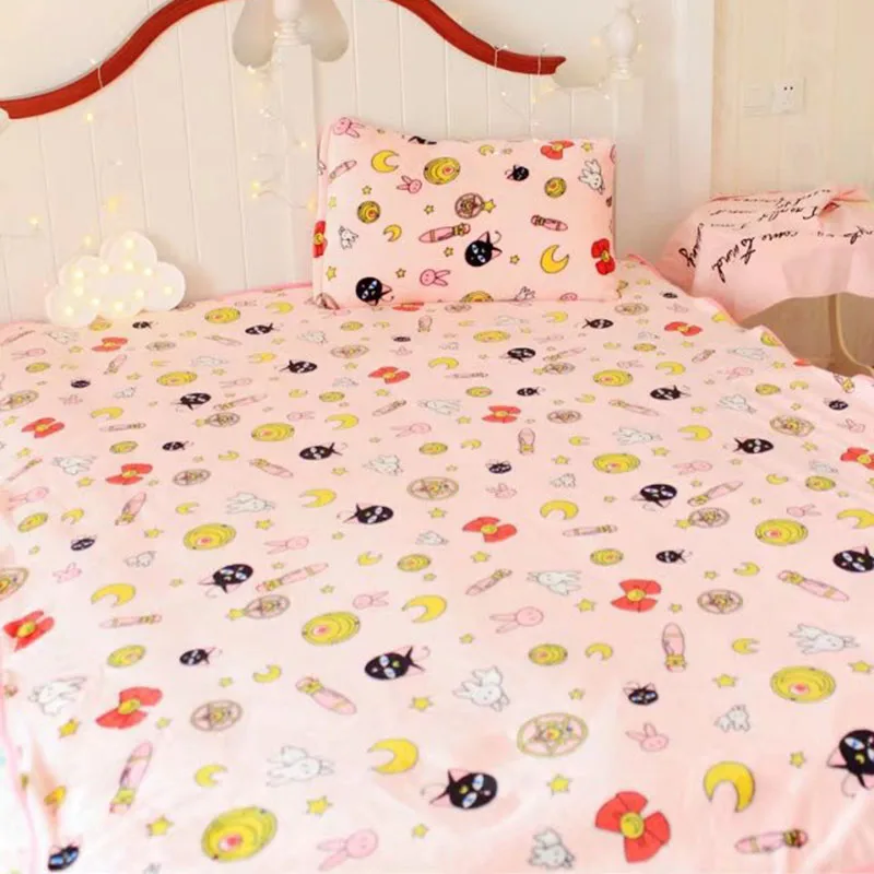 bedding set Сейлор Мун Усаги Tsukino Луна Комплект постельного белья футон покрывало комплект Кондиционер Одеяло Подушка костюм реквизит - Цвет: bedding set