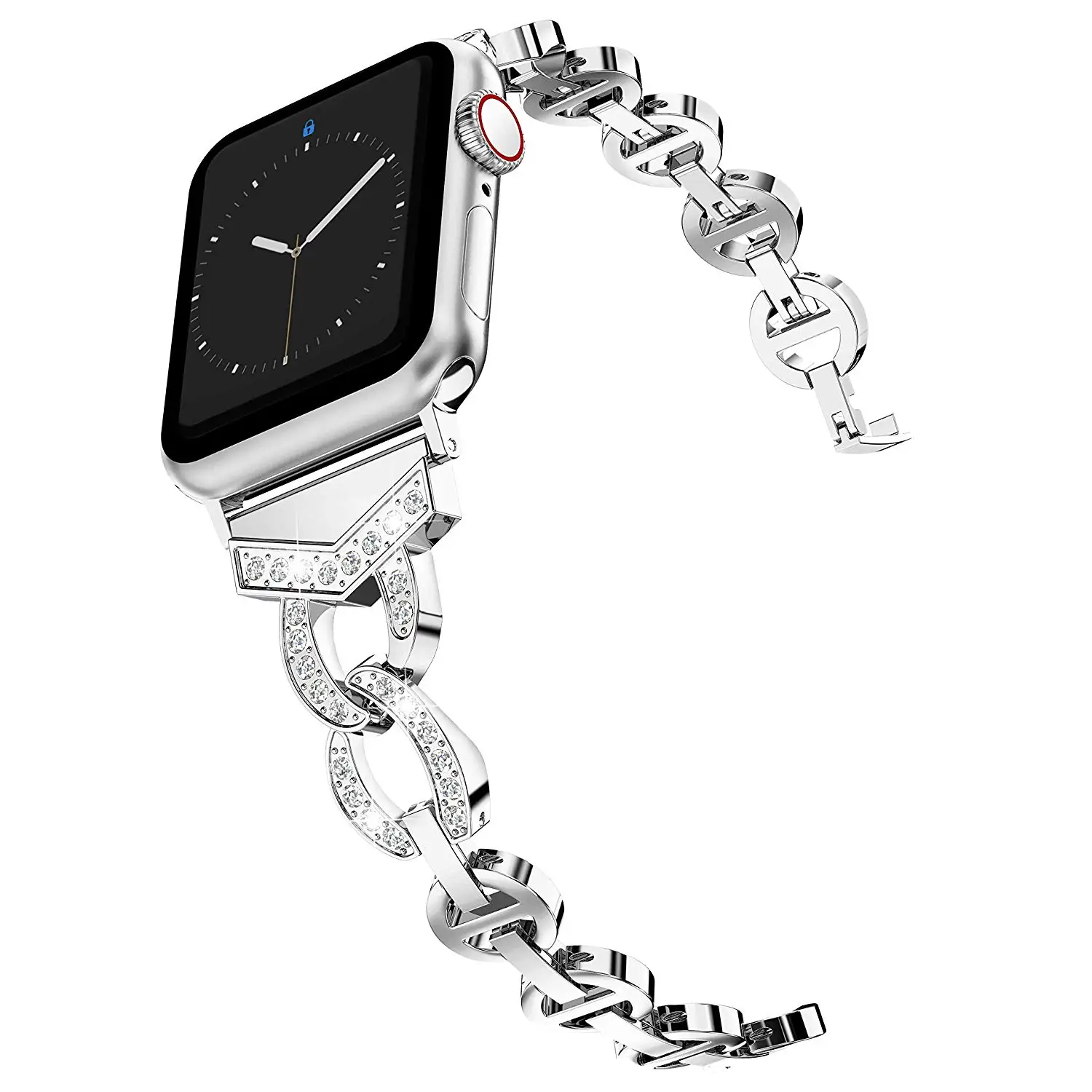 Алмазный ремешок для Apple Watch Band 42 мм 38 мм браслет серии 3 2 1 женский ремешок из нержавеющей стали для Apple Watch 4 Band 40 мм 44 мм