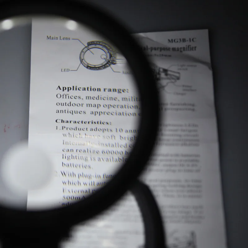 Портативное увеличительное стекло со светодиодной подсветильник кой 10