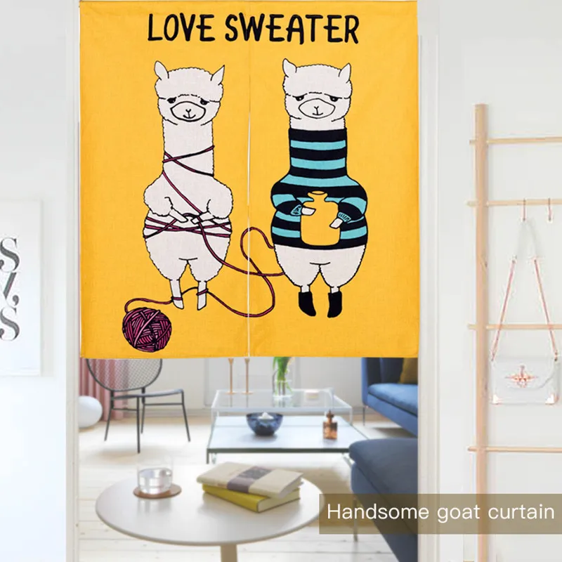 Модные льняные Гобеленовые занавески с изображением животных из мультфильмов