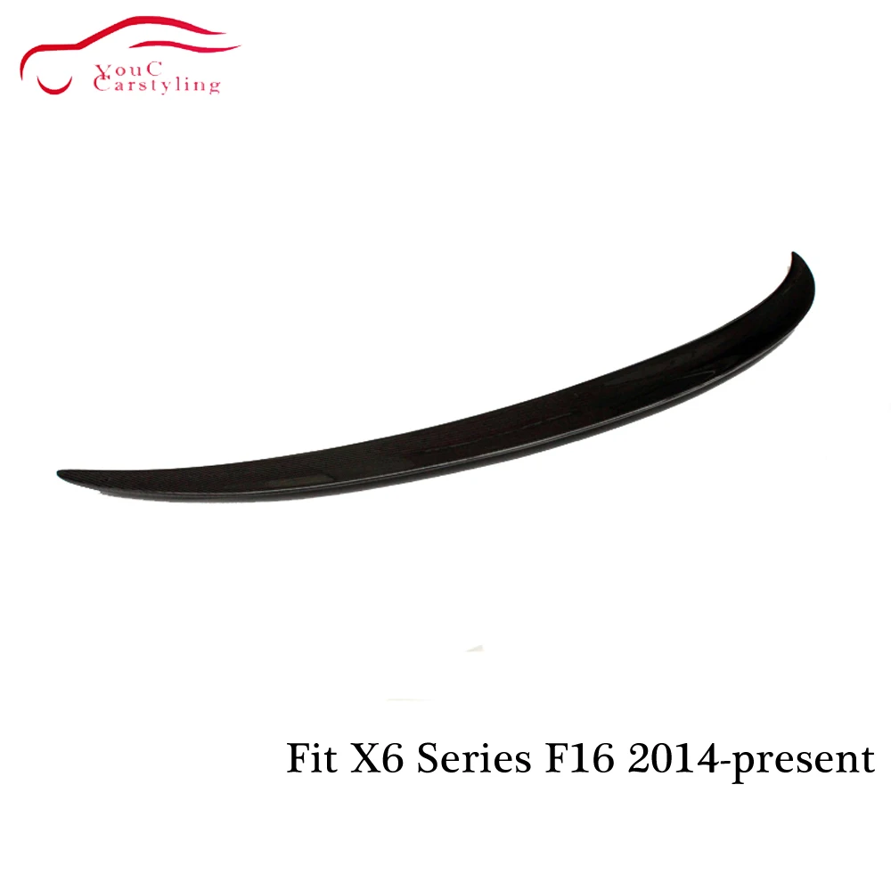 F16 Carbon Fiber Rear Spoiler Trunk Lip for BMW X6 series SUV Boot Tail Wing M-performance Style CF Black color | Автомобили и