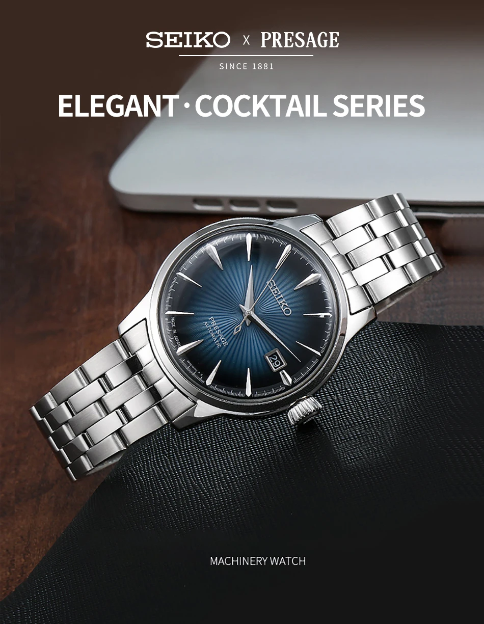 Оригинальные деловые мужские часы Seiko, автоматические мужские наручные часы, нержавеющая сталь, 5 бар, водонепроницаемость, глобальная гарантия