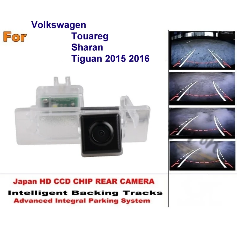 

Для Volkswagen Touareg Sharan Tiguan Touran 2015 2016 интеллектуальные парковочные треки CCD резервная камера заднего вида для автомобиля