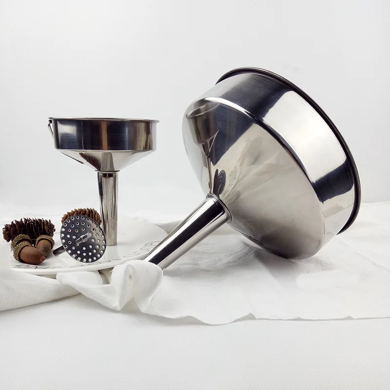 

SUS304 stainless steel funnel refueling steel leak Big size funnels Kitchen funnel