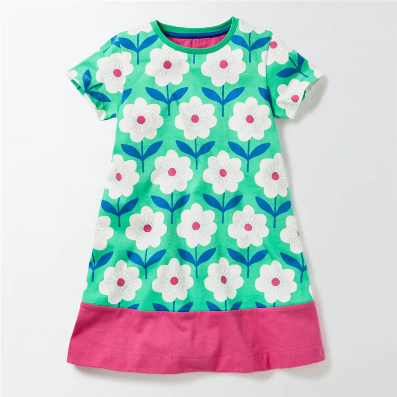 Jumping meters summer Baby girl Dresses flowers striped hot selling children clothes fashion 2018 kids girls knitted dress | Детская