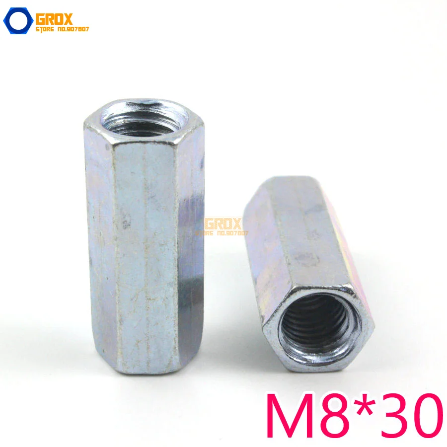 15 шт. M8 * 30 мм Шестигранная Соединительная гайка|coupling nut|rod coupling nutgalvanized nut |