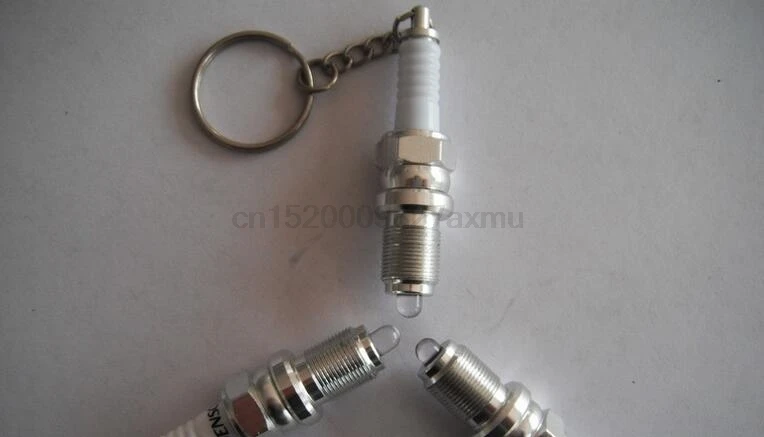 100PCS Car Auto Parts Women Men Key Chain Novelty LED Keychain Spark Plug Mini Outside Holder Unisex | Украшения и аксессуары