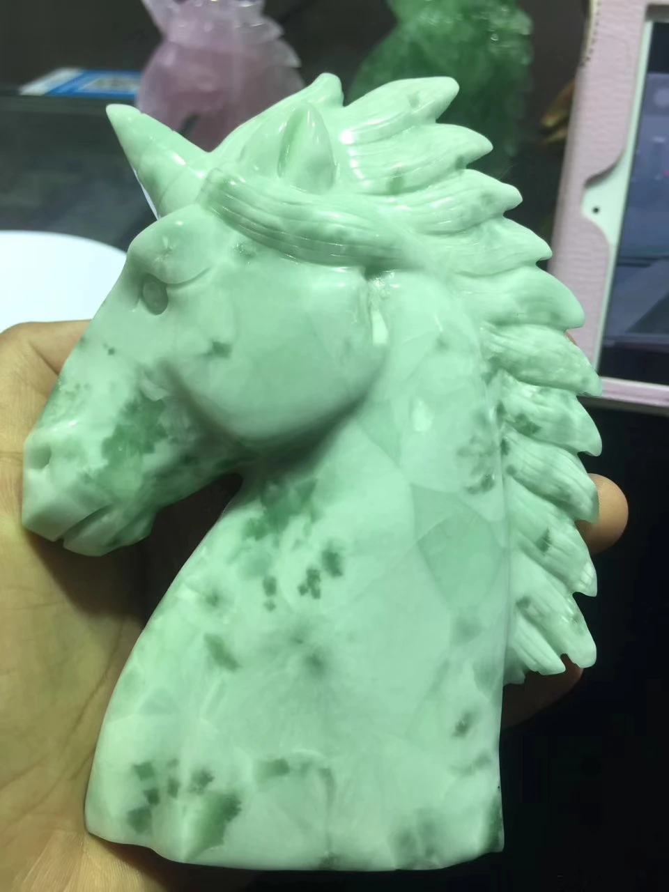 

Natural Snowflakes Quartz Crystal Unicorn Hippocampus Manual Carving healing