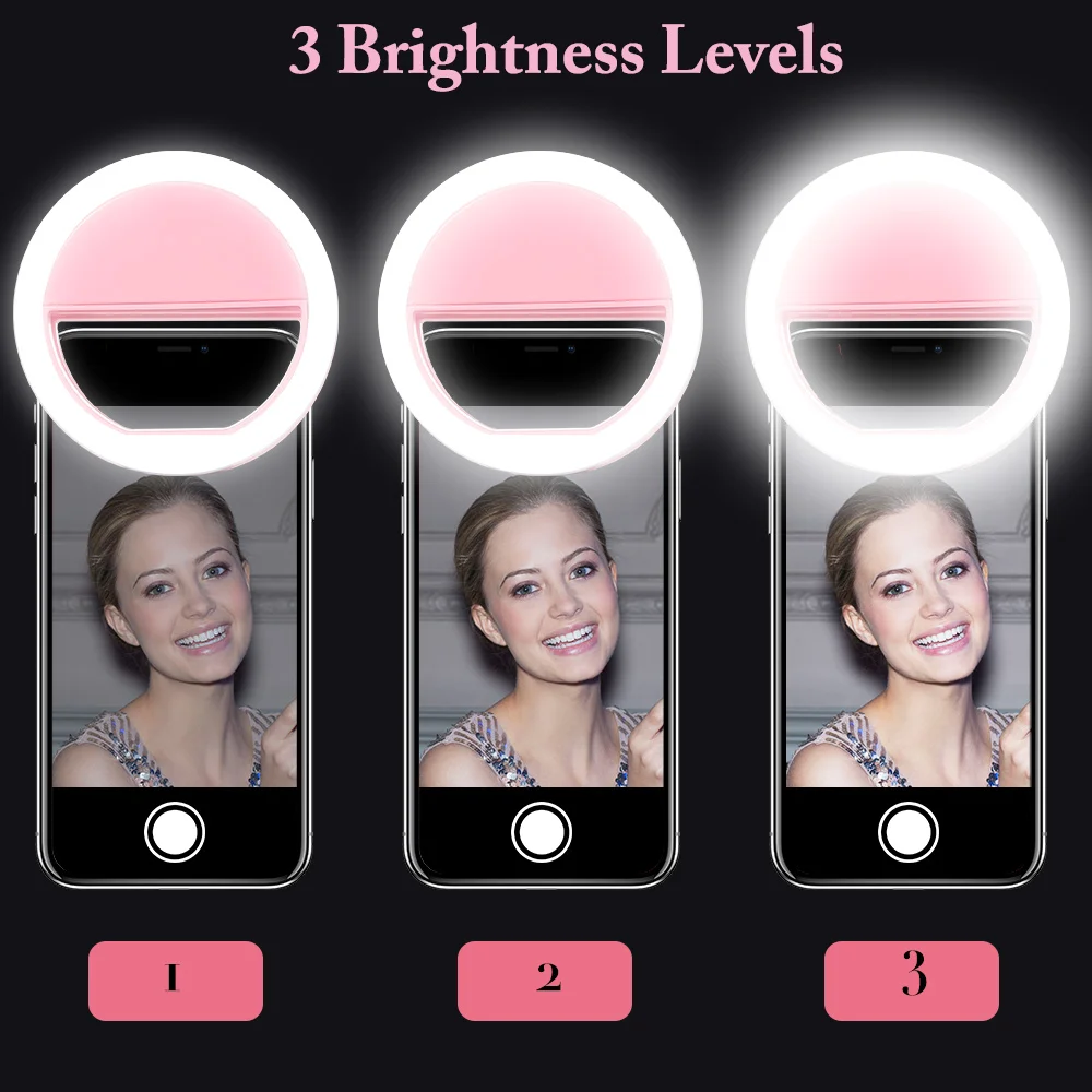KISSCASE Selfie LED Light Flash For iPhone Fill-in Lamp Portable Mobile Phone LEDS Ring Luminous Clip Lights Smartphone | Электроника