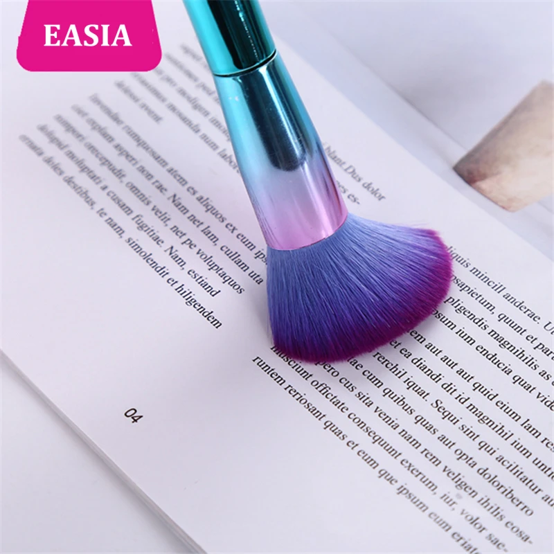 Радужная Хромовая свободная пудра одиночная Кисть для макияжа румяна мягкие