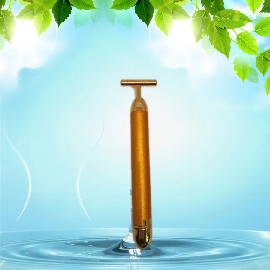 

Slimming Face Care Tool 24k Gold Vibration Facial Beauty Bar Massager Stick Lift Skin Tightening Wrinkle Roller Skinny Face Tool
