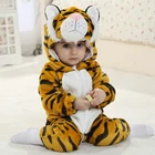 Детские пижамы с 3D тигром, кигуруми, комбинезоны для новорожденных, комбинезон для косплея с животными, комбинезон с капюшоном, зимние вечерние костюмы