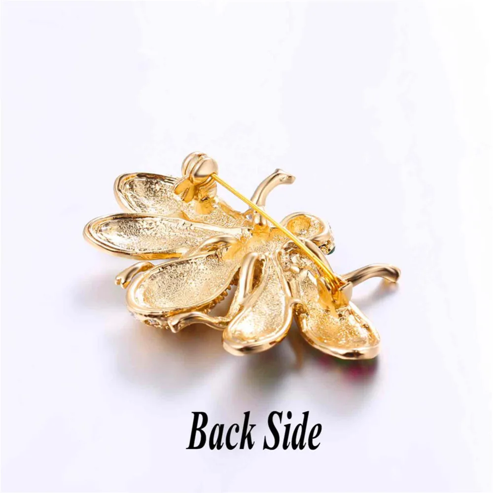 Золотая/серебряная брошь Kpop в виде животных с австрийскими стразами фиолетового