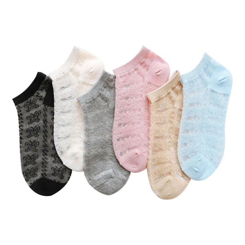 

[WPLOIKJD]Harajuku 1 Pair Spring Summer Fashion Transparent Ankle Socks Comfortable Women Socks Creative Calcetines Skarpetki