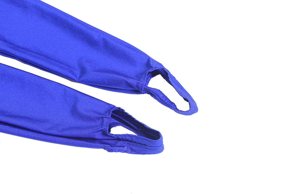 SPEERISE Женские Длинные рукава Unitard Stirrups полное тело Королевский Синий лайкра боди