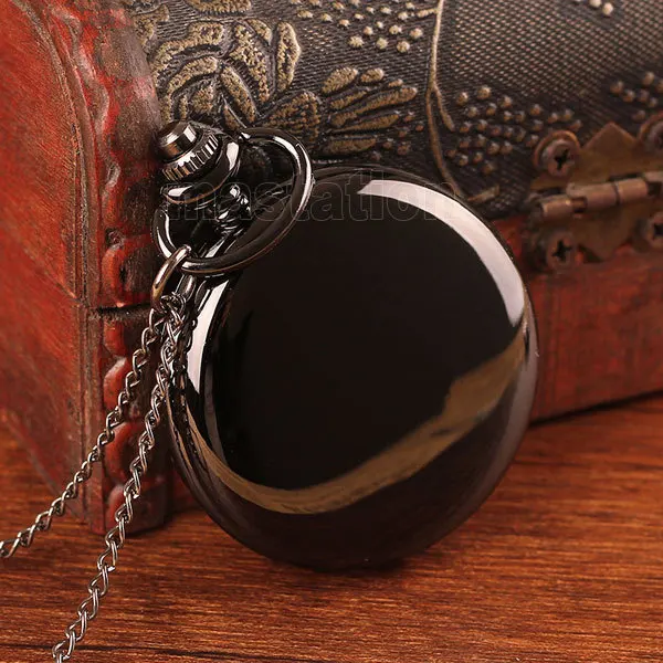 Черные Круглые Гладкие карманные часы в стиле стимпанк P200|steampunk pocket watch|pocket watchwatches