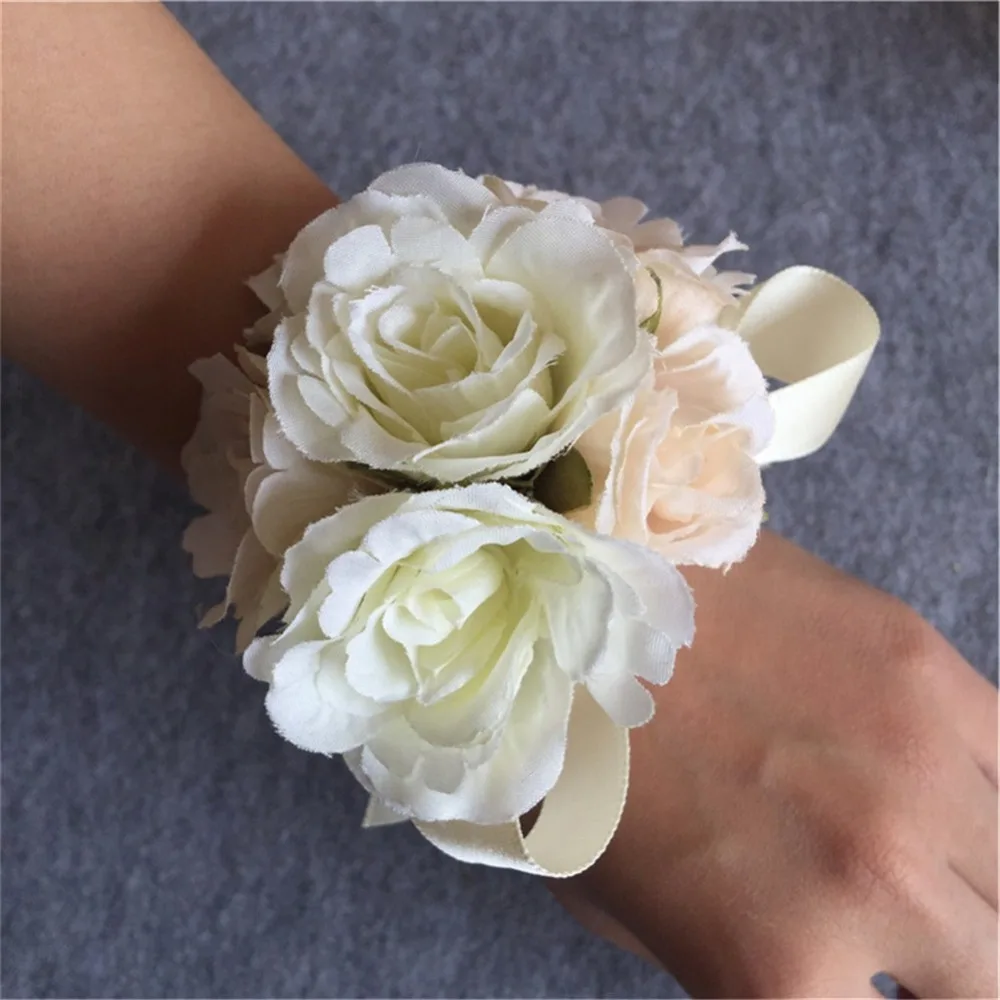 Искусственная Роза WeddingBobDIY цветок невесты корсаж на запястье женский браслет