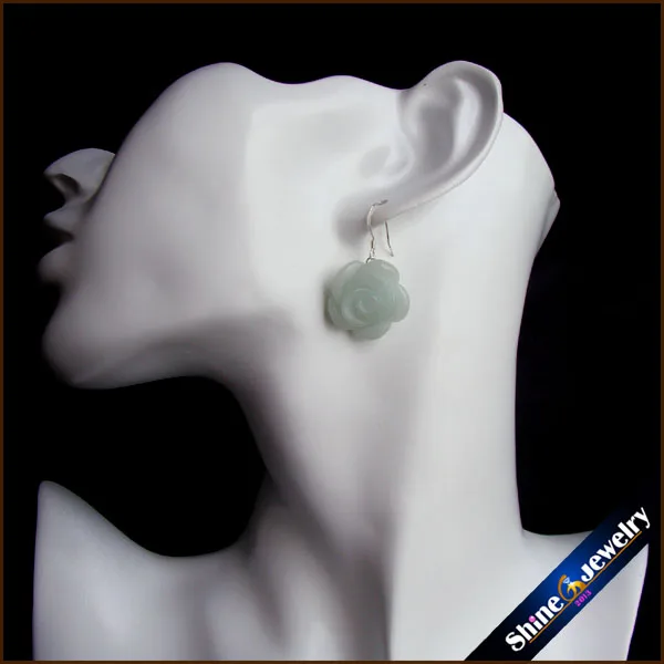 Женские серьги с амазонитом 100% натуральный камень зеленый цвет 925 SterlingSilver apats