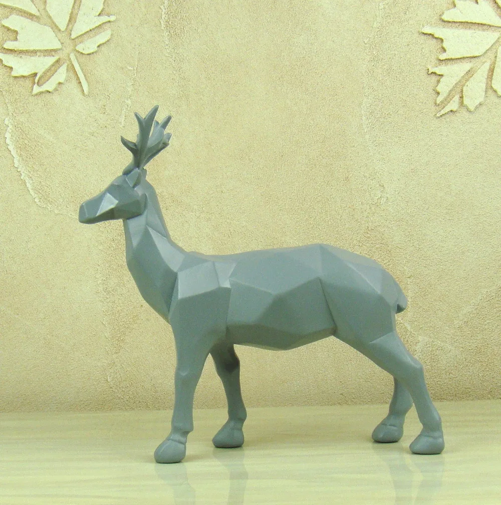 Статуя оленя в форме геометрии абстрактная скульптура из смолы олень Ремесло