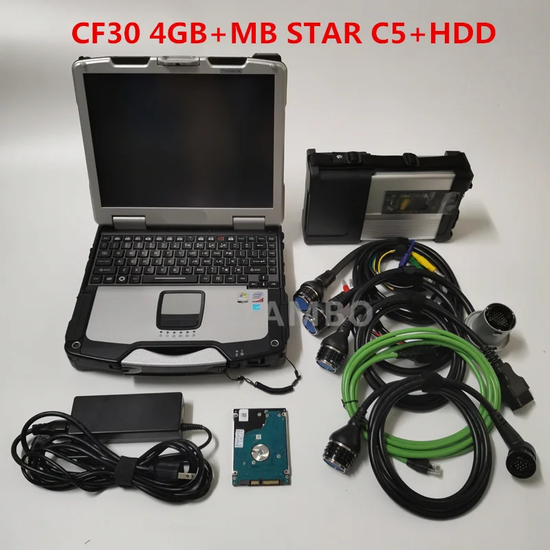 Ноутбук CF30 Toughbook CF30 4GB с super MB STAR C5 с программным обеспечением,09 HDD или SSD диагностический инструмент готов к работе MB STAR C5 - Цвет: cf30 and c5 with hdd