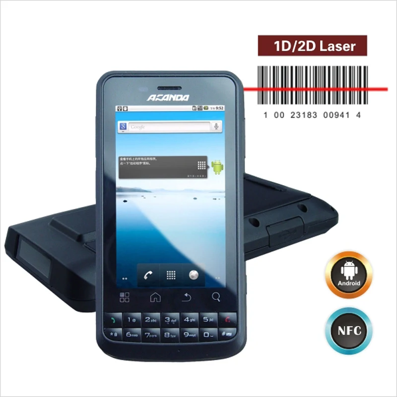 UHF RFID Reaer промышленный Ручной терминал умный PDA 2D лазерный сканер штрих-кодов Android