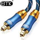 Оптический кабель EMK 5,1 с цифровым звуком, SPDIF, оптоволоконный аудиокабель Toslink с оплеткой, OD6.0, 1 м, 2 м, 3 м, 10 м, 15 м