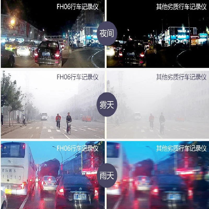 Автомобильный видеорегистратор 3in FH06 Full HD 1080P камера DVR 170 ° EDR Dashcam g-сенсор Ночного