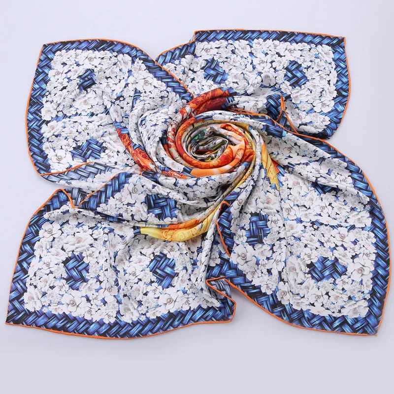 Роскошный брендовый женский 100% шелковый шарф квадратные шарфы Infinity 135*135 см