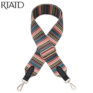 Новая женская сумка на ремне из парусины с модной полосатой ручкой для сумок, ремни, легко держать сумки, аксессуары Q0110