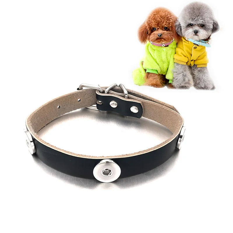 

Dog Collar 014 Interchangeable Fashion Really Genuine Leather Retro Bracelet 18mm Snap Button Charm Jewelry For Dog Gift 42CM