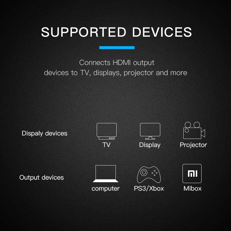 Кабель HDMI Vention с позолоченным корпусом мужской/мужской 2 0 в 1080P 3D для Ps3 Xbox HDTV