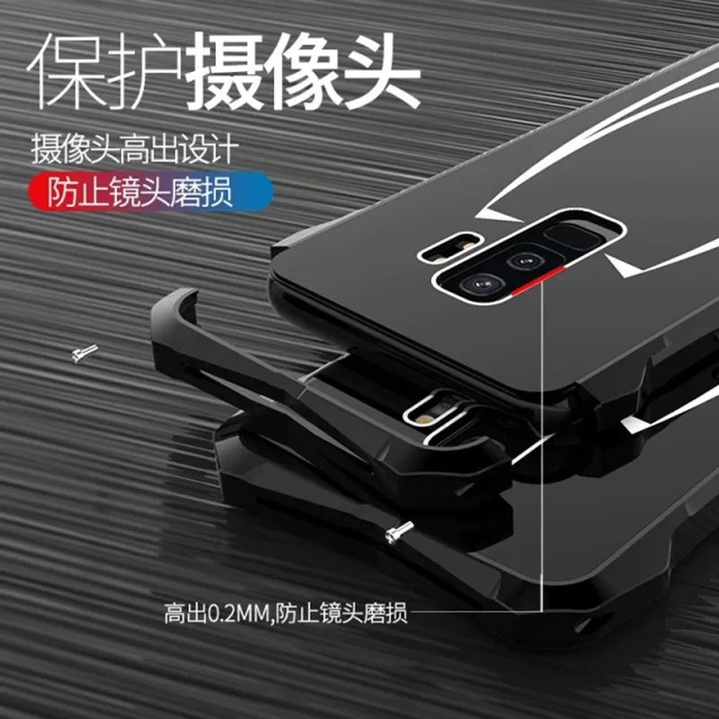 R-just back panel glass aluminum bumper metal shell set for Samsung Galaxy S9 hero cloak S9PLUS |