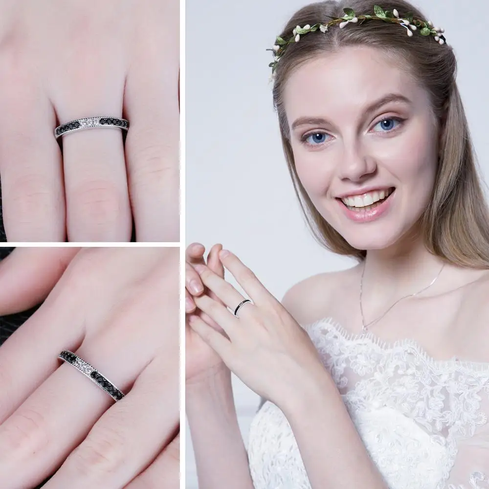 Jewelrypalace 0.25ct из натуральной черной шпинели channle Комплект кольцо стерлингового серебра 925 Регулируемый Кольца для Для женщин Ювелирные украшения Лидер продаж