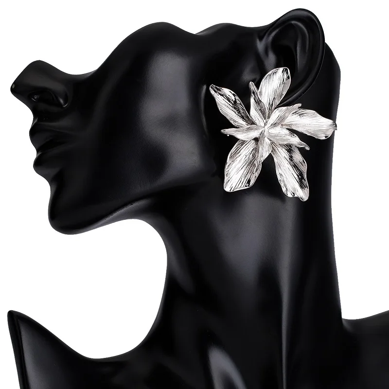 

Statement Metal Flower Earrings For Women Flower Big Boho Drop Earrings Hanging Ethnic Punk Vintage Fashion Jewelry Accessories