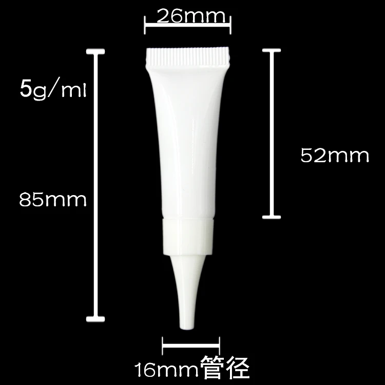 

Wholesale-100pcs/лот 5 мл пустые мягкие трубки УФ-печать, косметическая пустая трубка, косметика контейнер с крышкой иглы и стальная труба большого диаметра штепсельной вилки, размер D16 * H85mm
