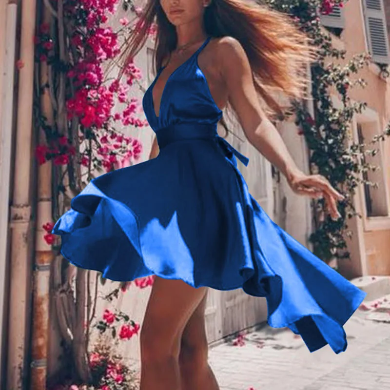 Сексуальное платье Элегантная черная женская одежда летняя сексуальная с низким