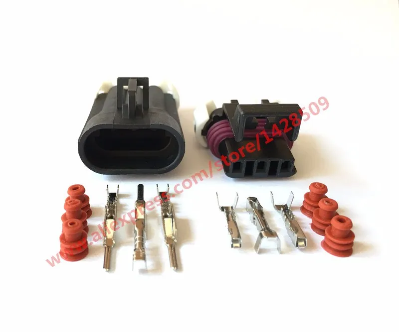 

20 Sets 3 Pin Metri-Pack 150 Auto Wire Connector Male Female Delphi 1212961 / 12129615 12110293 Front Lamp Plug For CHEVROLET