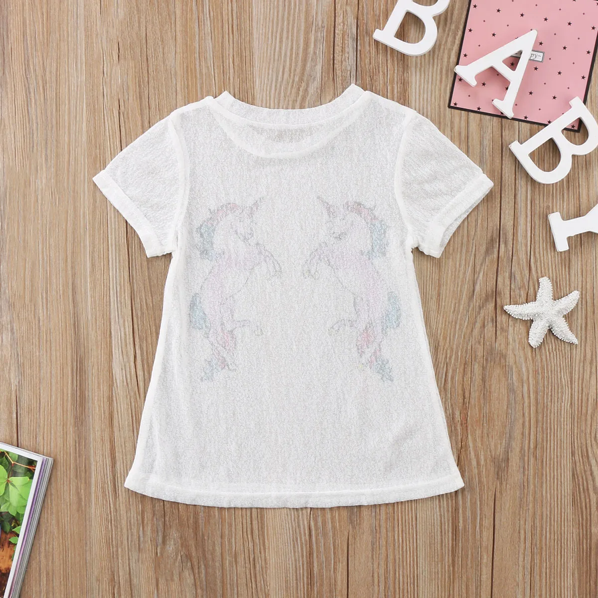 2017 Girls Dress Infant Kid Baby Girl Clothing Vestidos Tulle Unicorn Top T-shirt Casual Clothes Summer 6M-5T | Детская одежда и