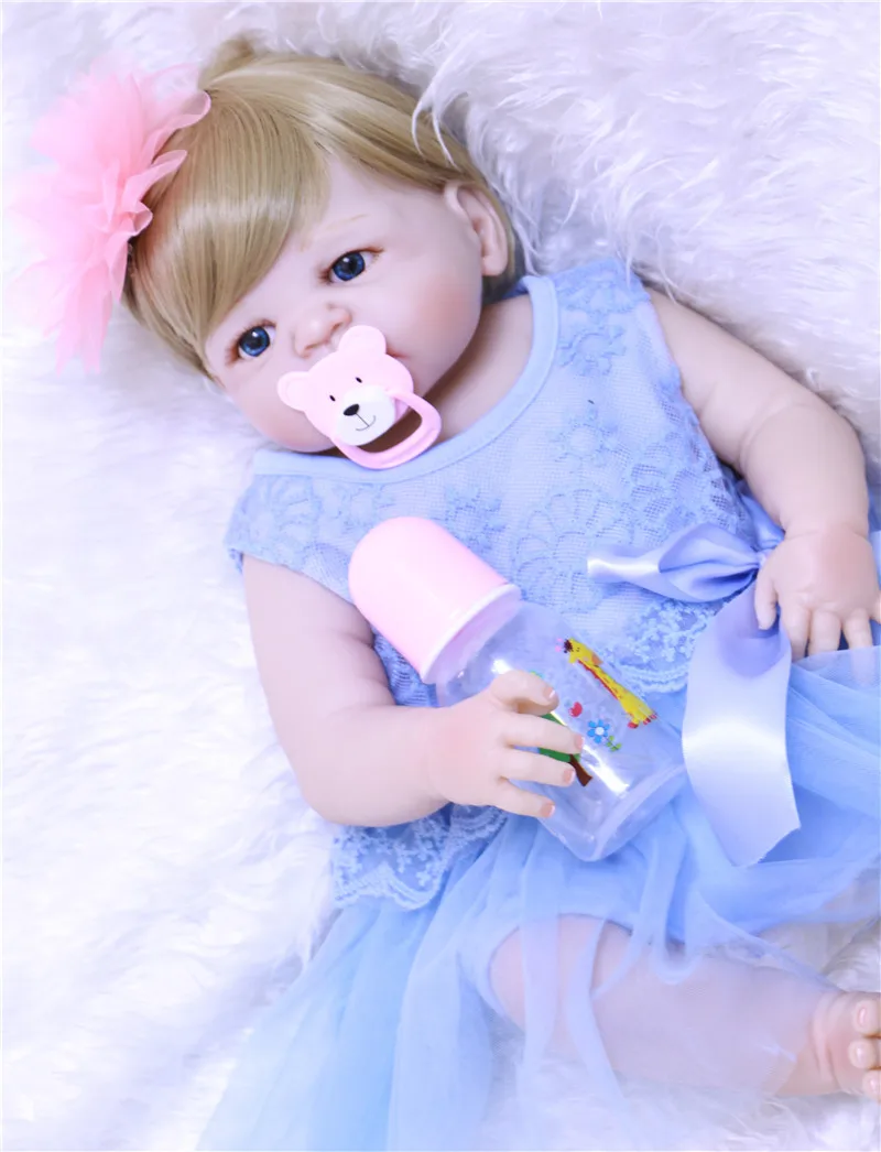 Кукла реборн силиконовая 22 дюйма виниловая младенец подарок принцессе|reborn baby doll