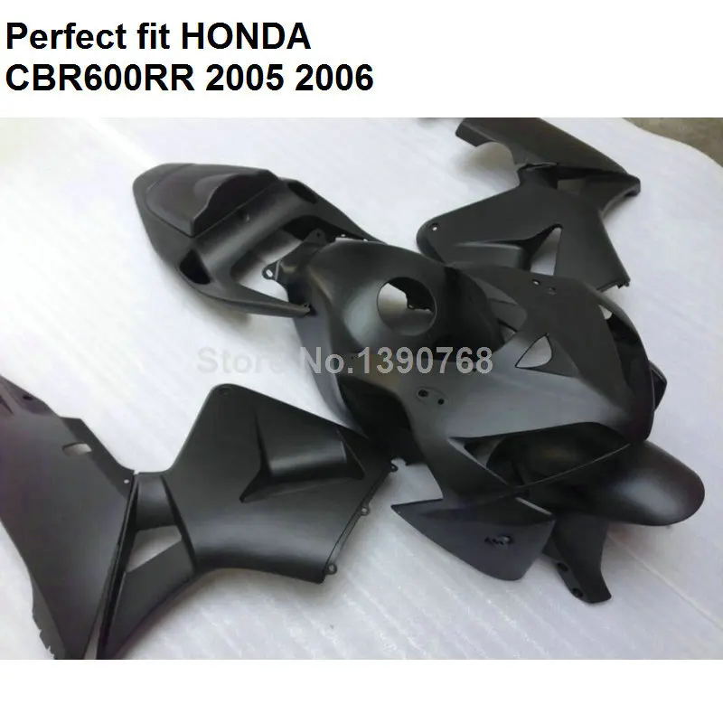 100% подходит инъекции Обтекатели для Honda Метта черный CBR 600RR 05 06 комплект