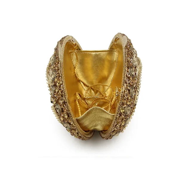 

XIYUAN gold Crystal Rhinestone Flower Evening Clutch Purses Wedding Bridal Clutches Women Party Cocktail Minaudiere Handbags