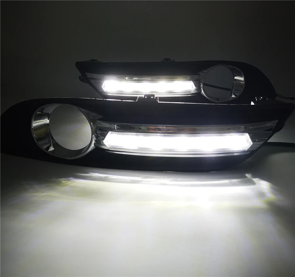 Автомобиль мигает 2 шт светодиодный DRL дневные ходовые огни дневного света для Nissan sentra Sylphy 2012 2013 желтый указатель поворота лампа