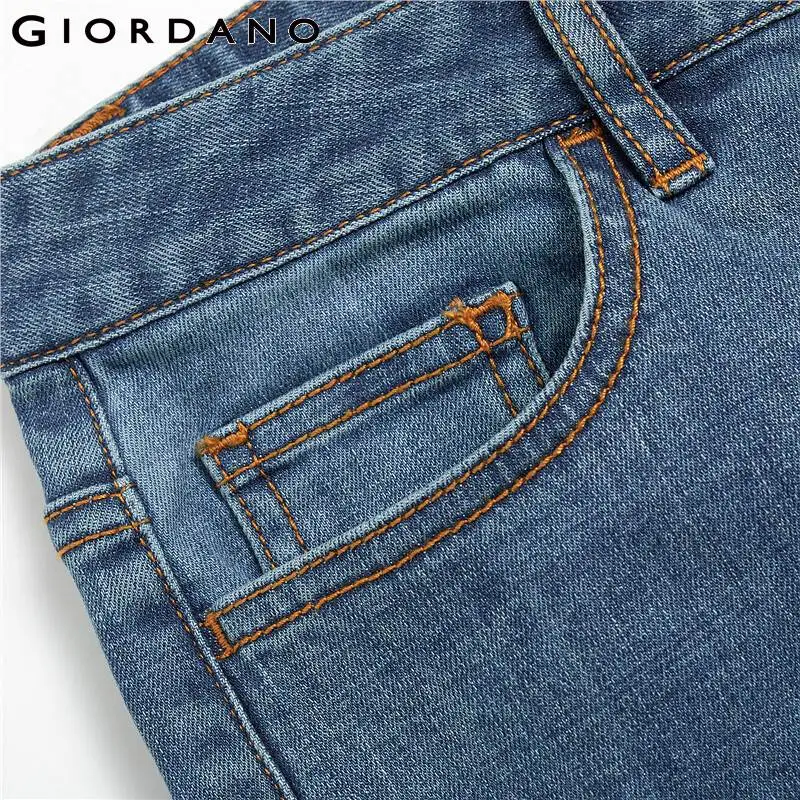 Giordano .женские укорочённые джинсы с пятью классическими карманами данный вариант