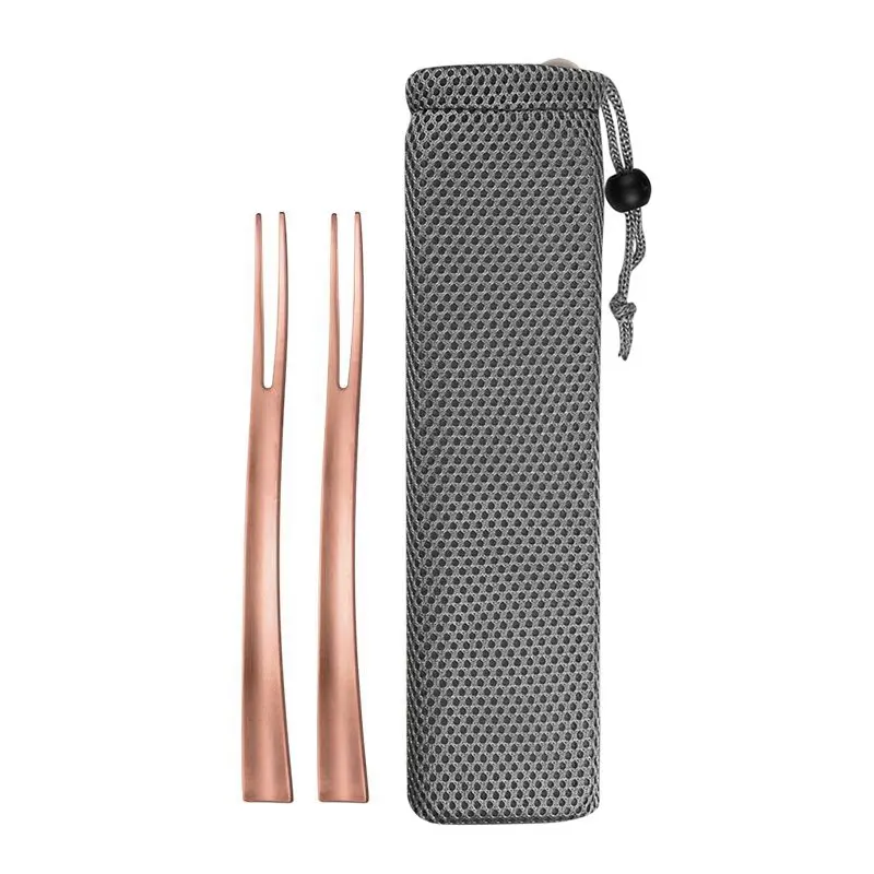 pink 2 pcs JueQi 4/8 шт красочные кухонные вилки из нержавеющей стали для фруктов набор столовых приборов вилка для торта, десертная посуда для закусок чайная столовая вилка - Цвет: pink 2 pcs