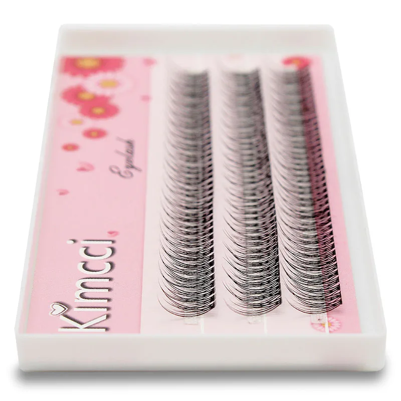 Kimcci 120knots/Case Natural Individual Dovetail Eyelash Extension 3D Mink Cluster Eyelashes Professional Flared Lashes Makeup images - 6