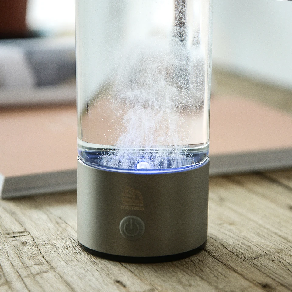 

New Brand Water Ionizer 380ml Glass Hydrogen Water Bottle Alkaline Healthy Water Maker High Quality Hydrogen Generator WAC012