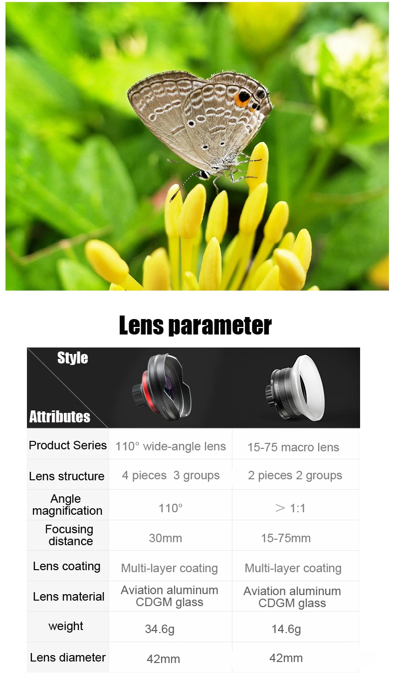 Phoneographer Мобильный объектив Внешнее Зеркало высокой четкости Набор Универсальный мобильный телефон объектив макрообъектив широкоугольный объектив